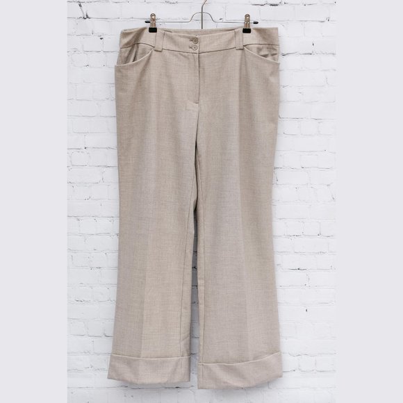 Lane Bryant Pants - Lane Bryant Wide Leg Trousers • Beige • Womens Plus Size 16 Pants